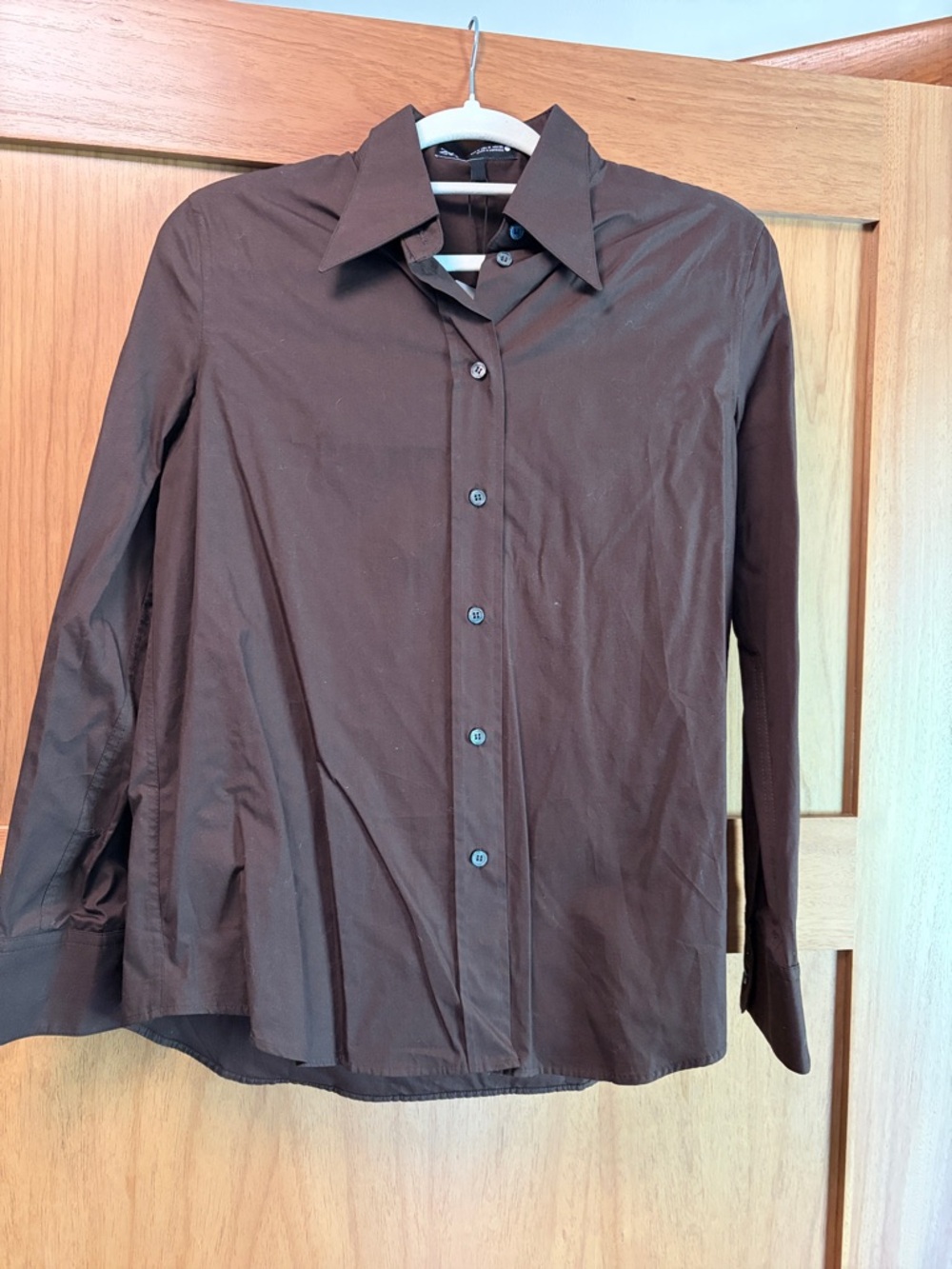 Zara Women's Brown Button-Front Blouse